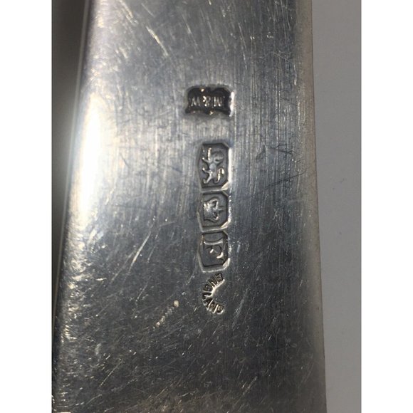 Art Deco Mappin & Webb SterlingFish Fork & Slice Persian Royal Crest C 1948 RARE - Picture 8 of 11